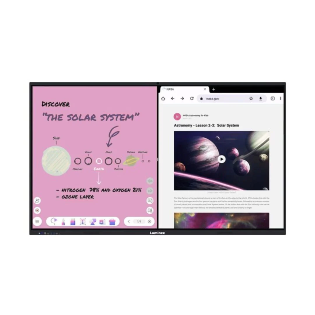 Luminex 98-Inch 4K UHD & AI Built-in Camera Smart Interactive Whiteboard, Android 15.0, RAM 8GB, Storage 128GB - Image 3