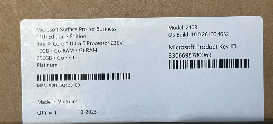 Microsoft Surface Pro 11 EP2-20104, Intel Ultra 5-236V, RAM 16GB, SSD 256GB, Intel Graphics, 13.0 Inch (2880 x 1920), Platinum - Image 5