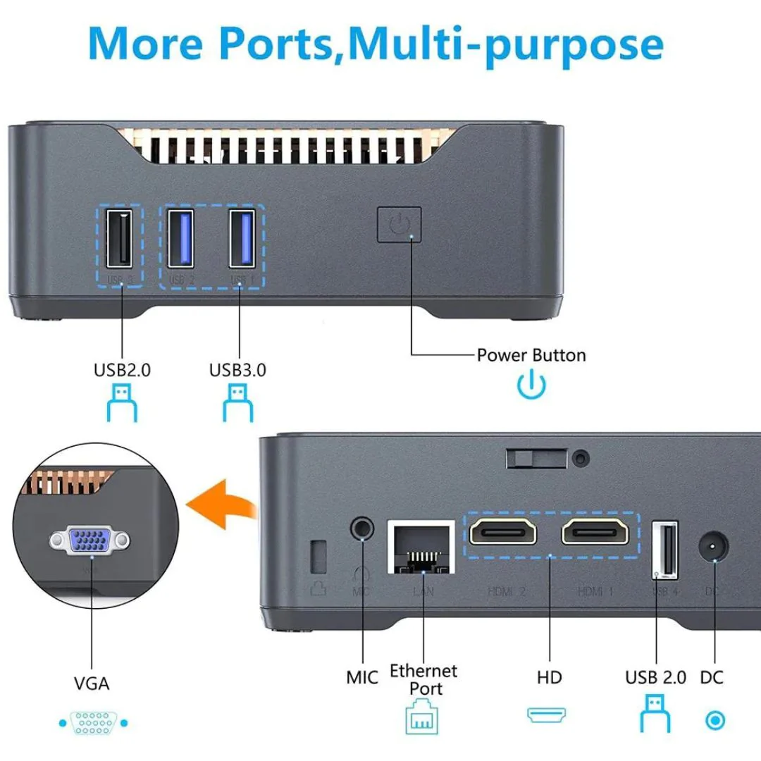 Mini PC GK3VPlus, Intel Alder Lake N95, RAM 16G, SSD 512, Intel UHD Graphics - Image 4
