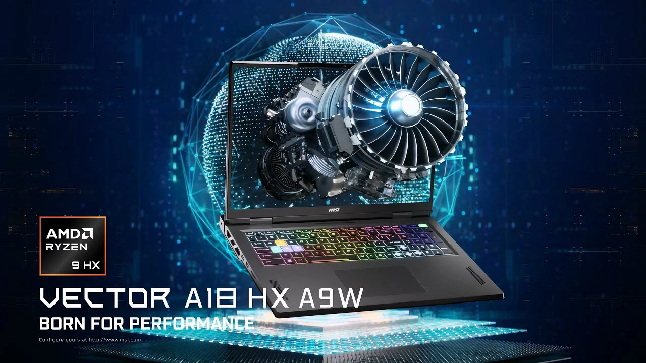 MSI Vector A18 HX A9WIG-206AE, Ryzen 9-9955HX, RAM 64GB, SSD 2TB, NVIDIA Geforce RTX 5080 16GB, 18.0 Inch QHD+ 240Hz, Cosmos Gray - Image 9
