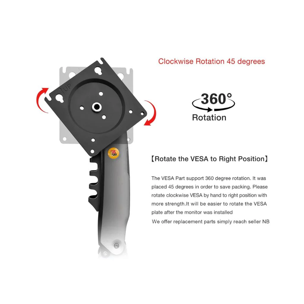 NB F80 Single Monitor Desk Mount Up for 17"-32" - Image 3