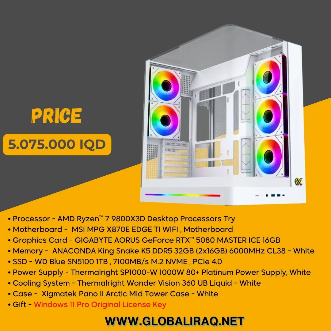 Pc Build AMD Ryzen 7 9800X3D, RTX 5080 16GB