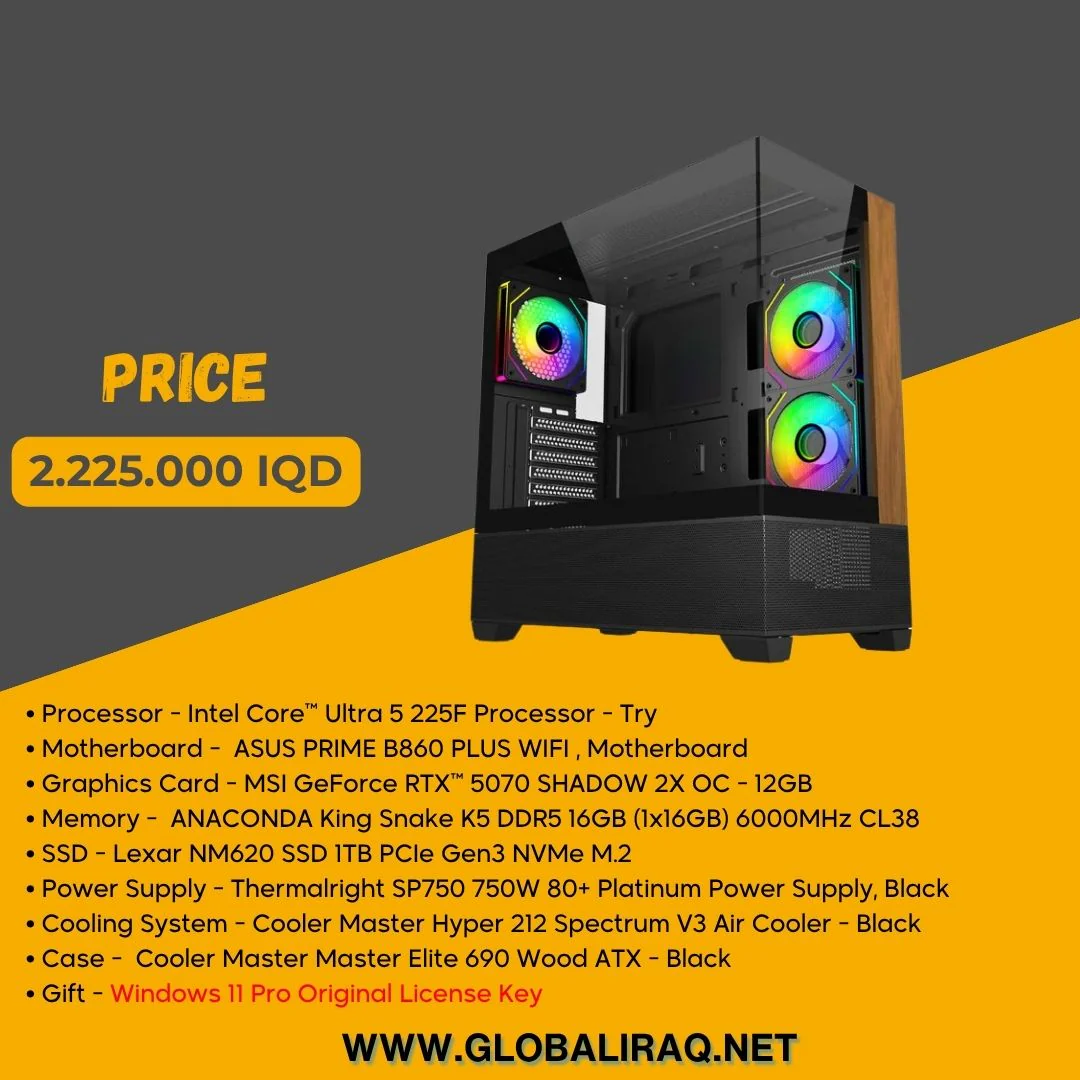 Pc Build intel Ultra 5 225F, RTX 5070 12GB