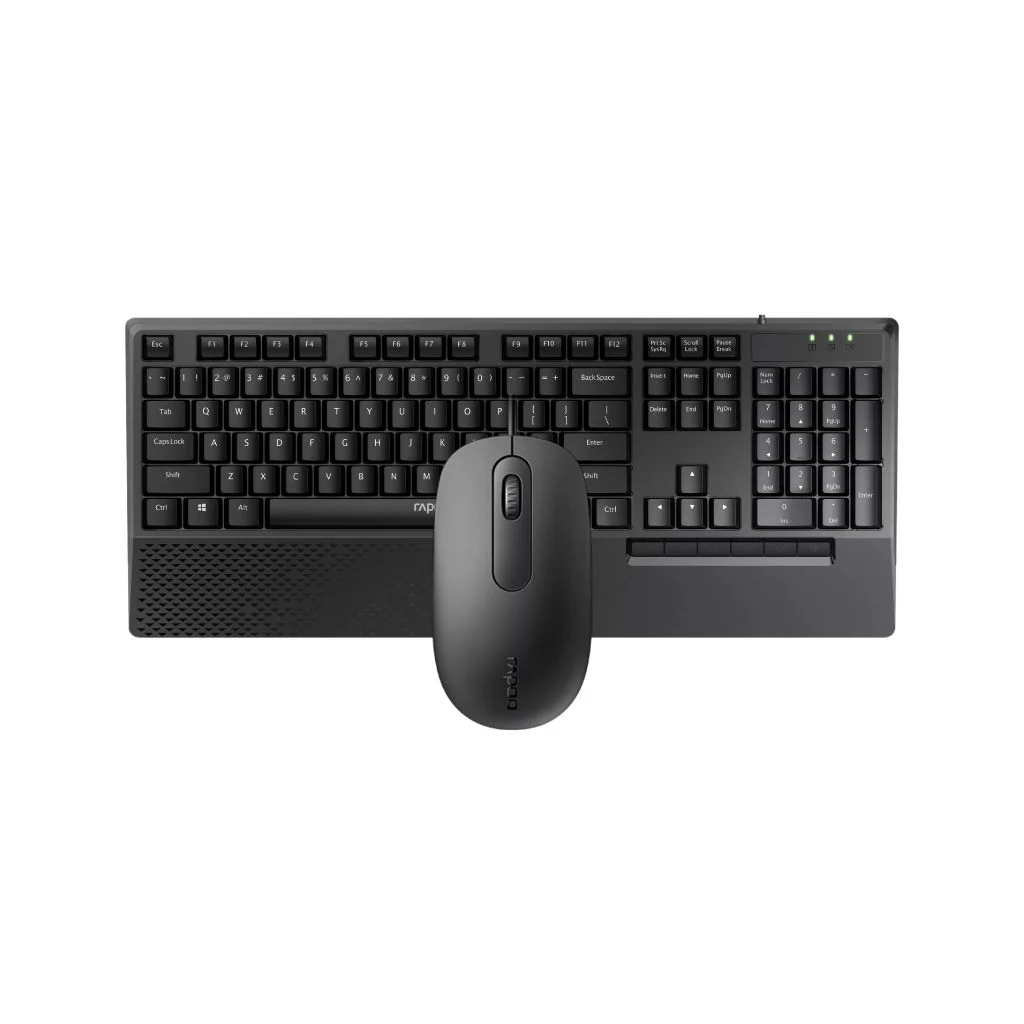 Rapoo NX2000 Wired Keyboard and Mouse Kit - Black