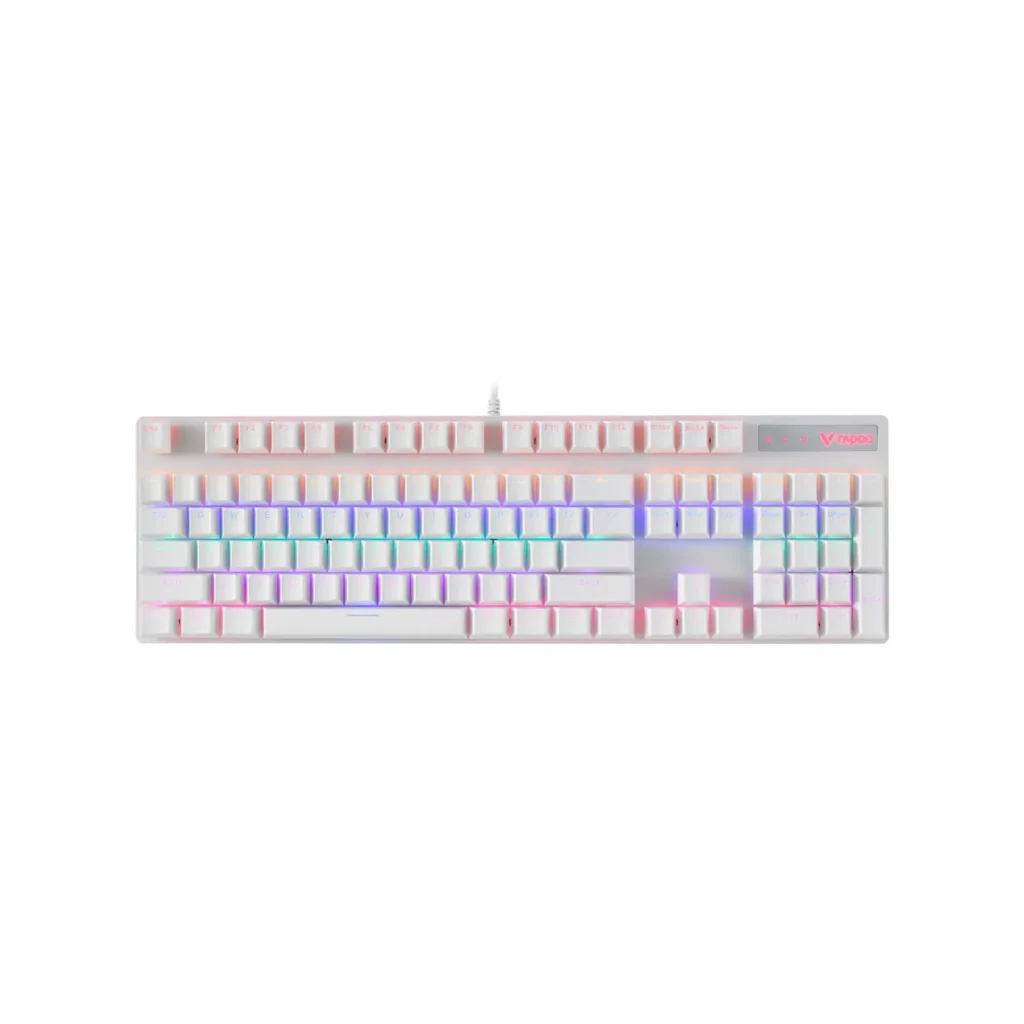 Rapoo V500 Backlit Mechanical Gaming Keyboard - White - Image 2