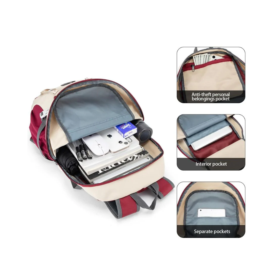 Raptor Travel Hiking Compartments Backpack - Red - Image 2