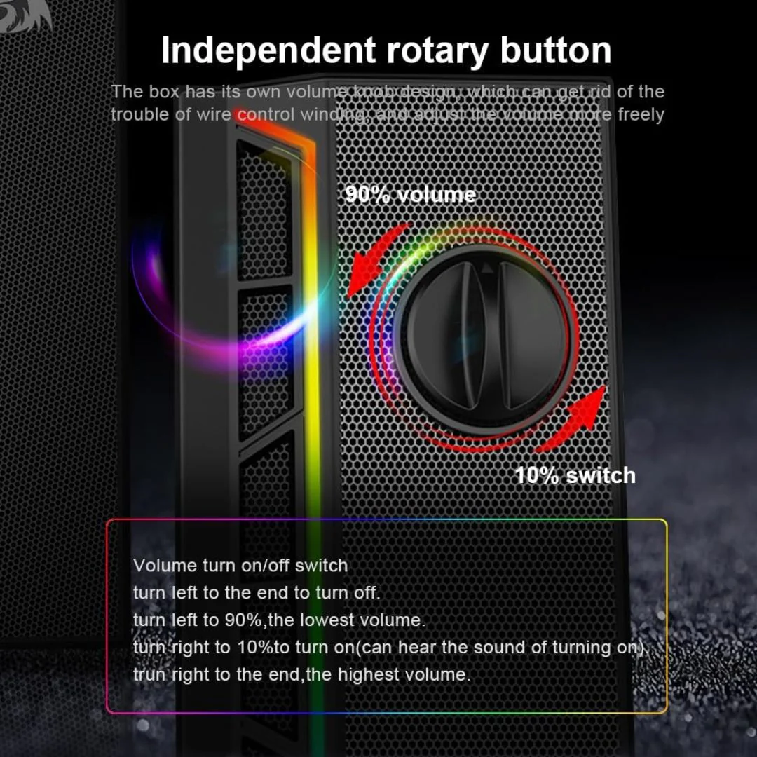 Redragon Calliope GS580 RGB Desktop Speakers - Black - Image 5