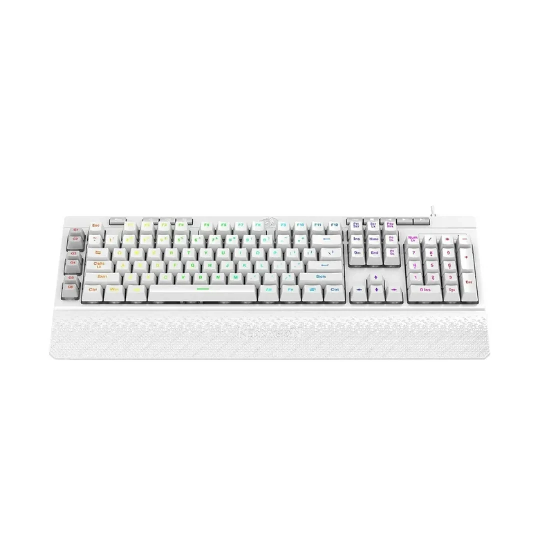 Redragon K512 Shiva RGB Gaming Keyboard - White - Image 4