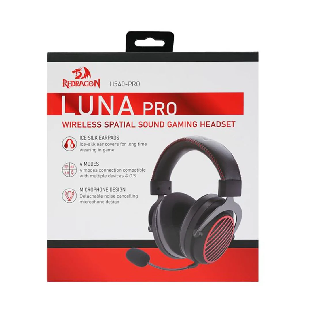 Redragon LUNA H540 Pro Wireless Headset - Black - Image 4