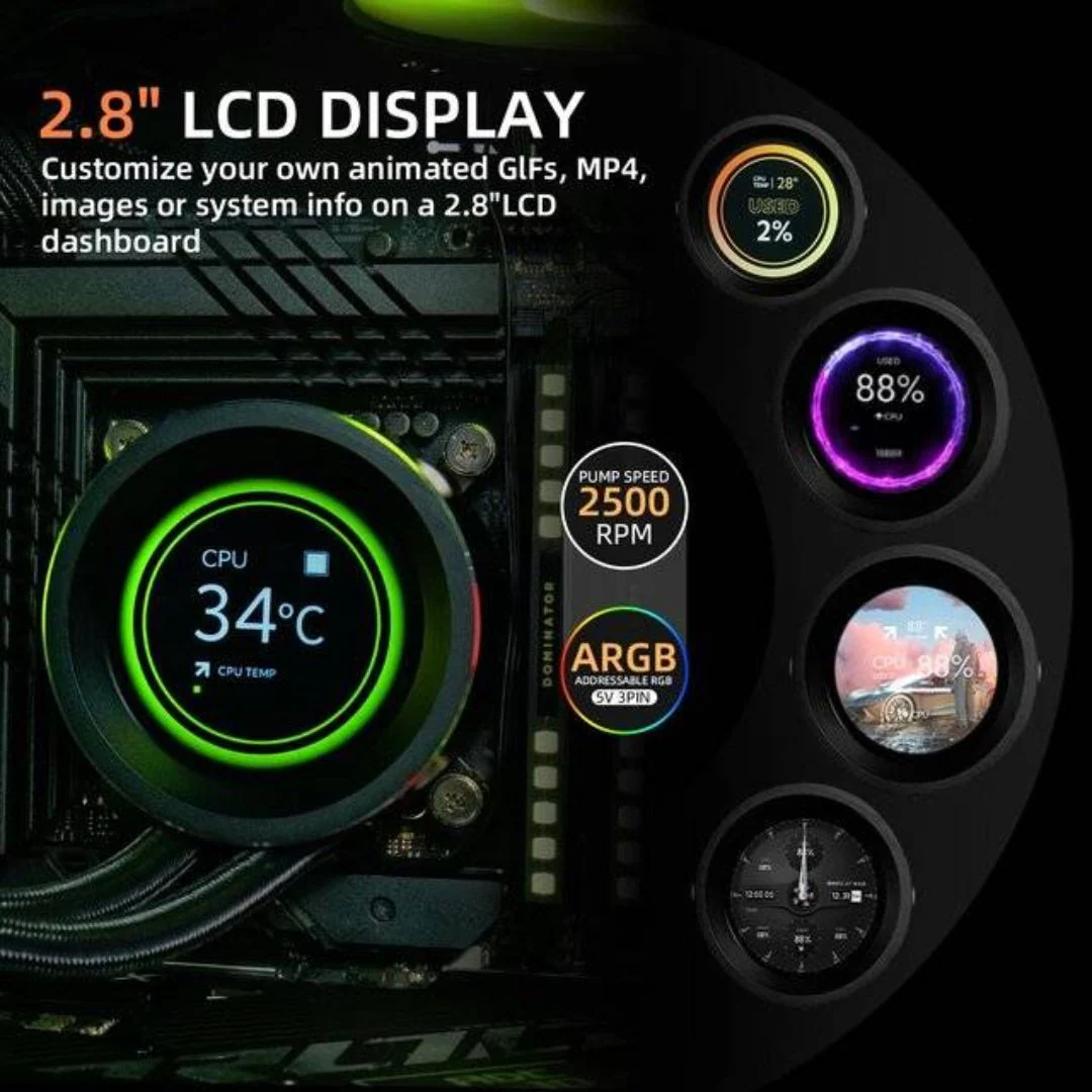 SAMA SM360 PRO ARGB Liquid CPU Cooler - White - Image 7