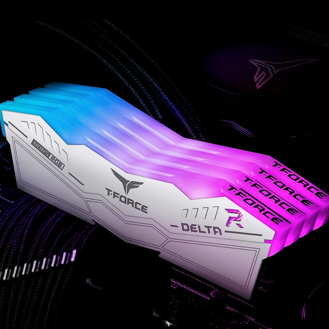 TEAMGROUP T-Force Delta RGB DDR5 Ram 64GB (2x32GB) 6000MHz CL38 - White - Image 6