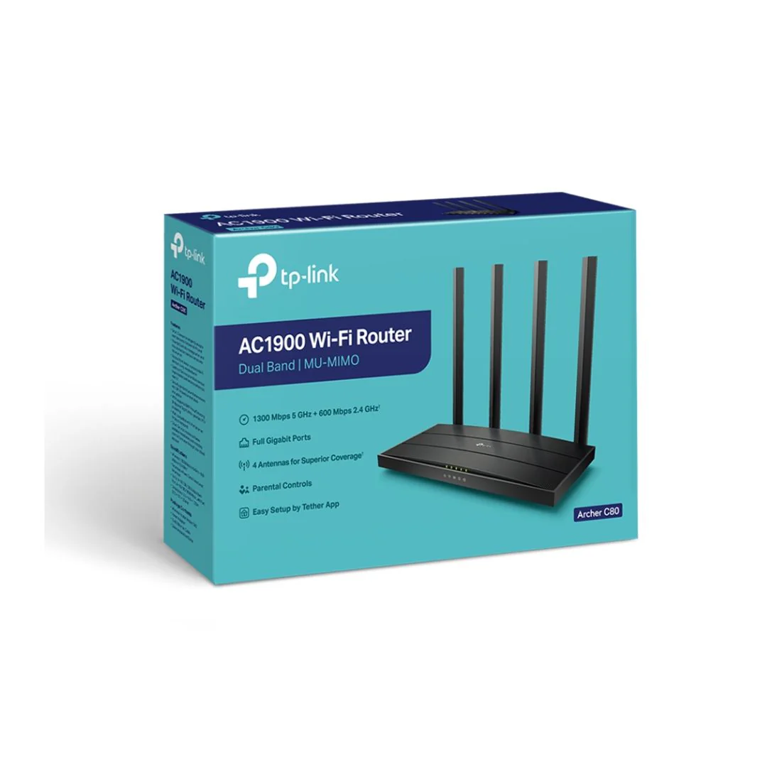 TP Link Archer C80 New AC1900 Wireless MU-MIMO Wi-Fi 5 Router - Image 4