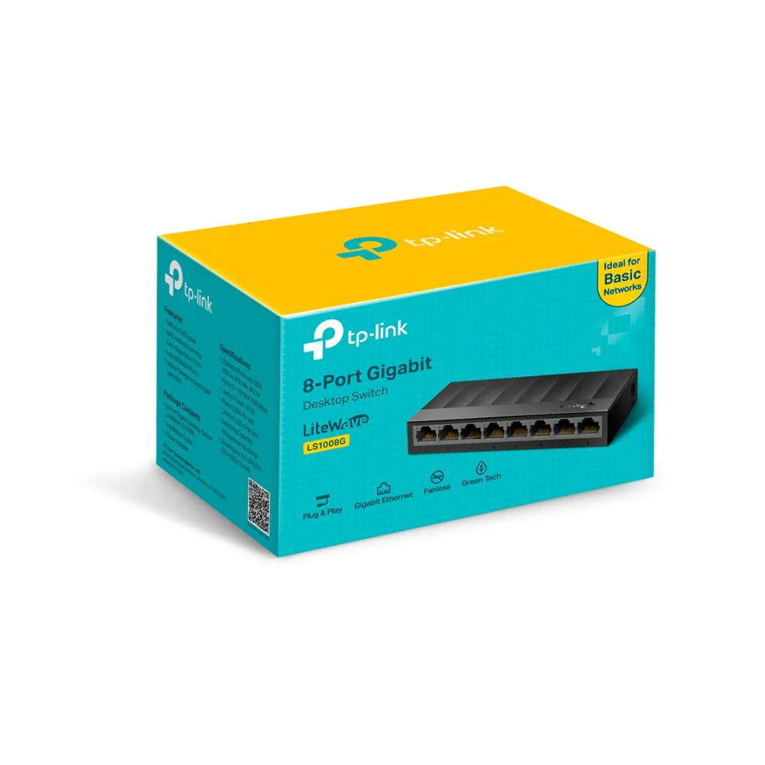 TP-Link LS-1008G, Gigabit Desktop Switch, 8 Port - Image 4