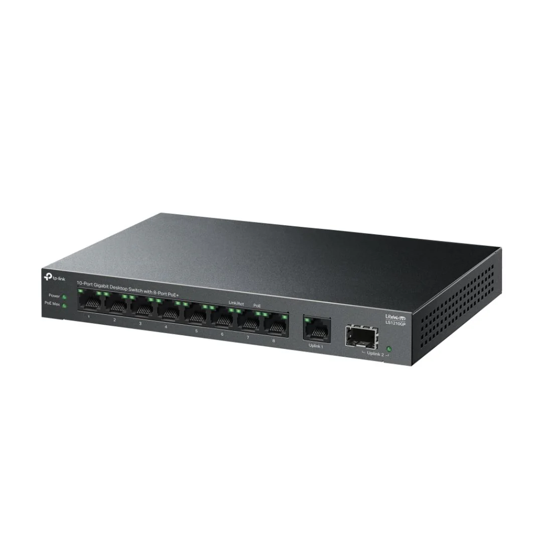 TP-Link LS-1210GP, Gigabit Desktop Switch, 10-Port with 8-Port PoE+ - Image 3