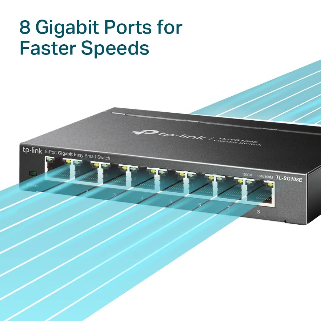 TP-Link TL-SG108E, Gigabit Desktop Switch, 8 Port - Image 3