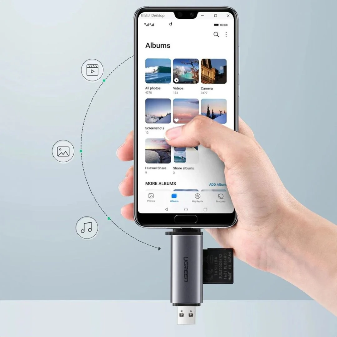 UGREEN CM185 Card Reader USB-C/USB-A - Image 5