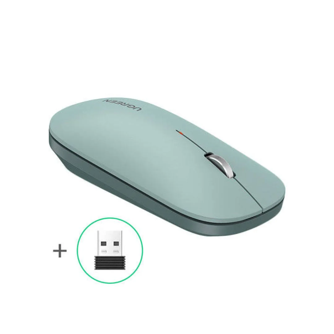 UGREEN MU001 USB Optical Wireless Mouse - Green - Image 2
