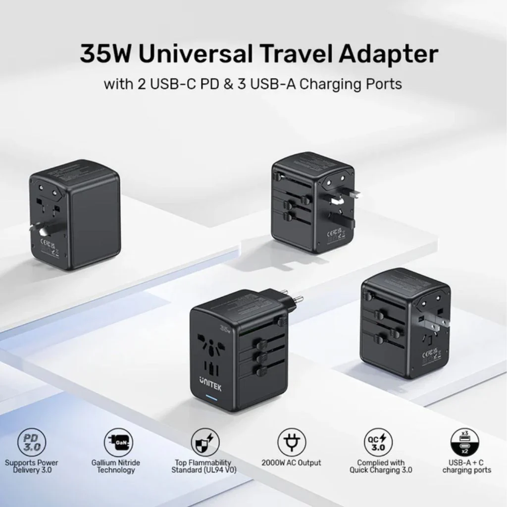 UNITEK 35W Universal Travel Adapter - P1121ABK01 - Image 4