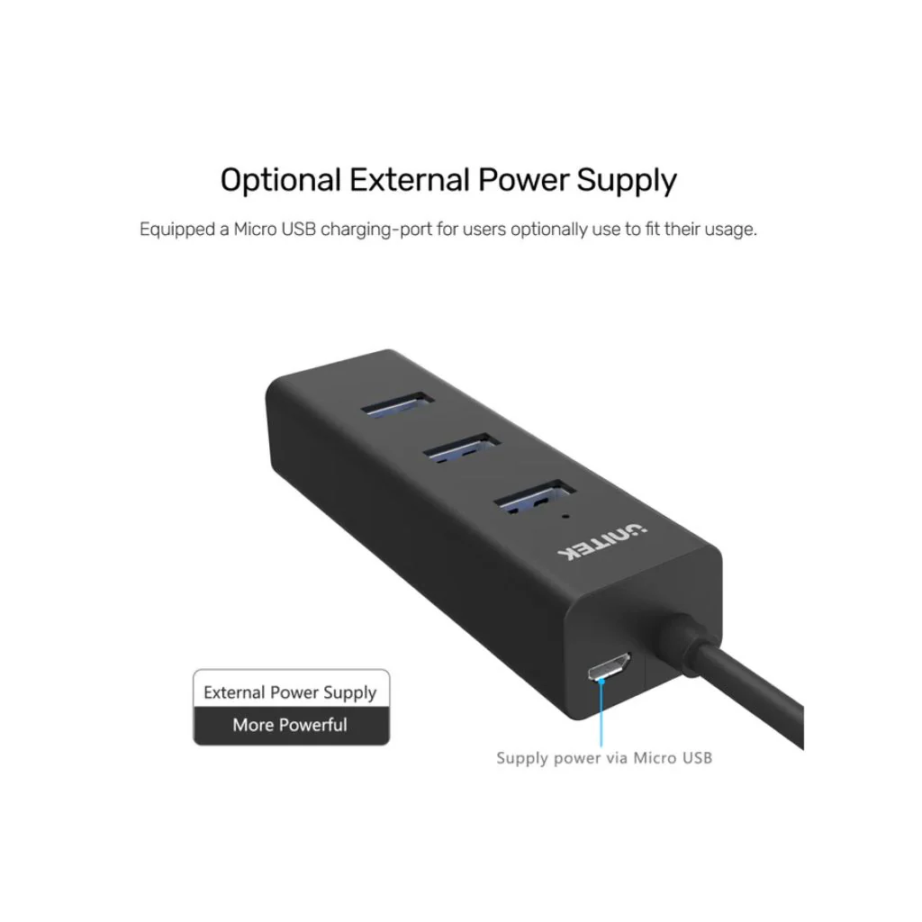 UNITEK 4 Ports Powered USB 3.0 Hub - Y-3089Z01 - Image 4