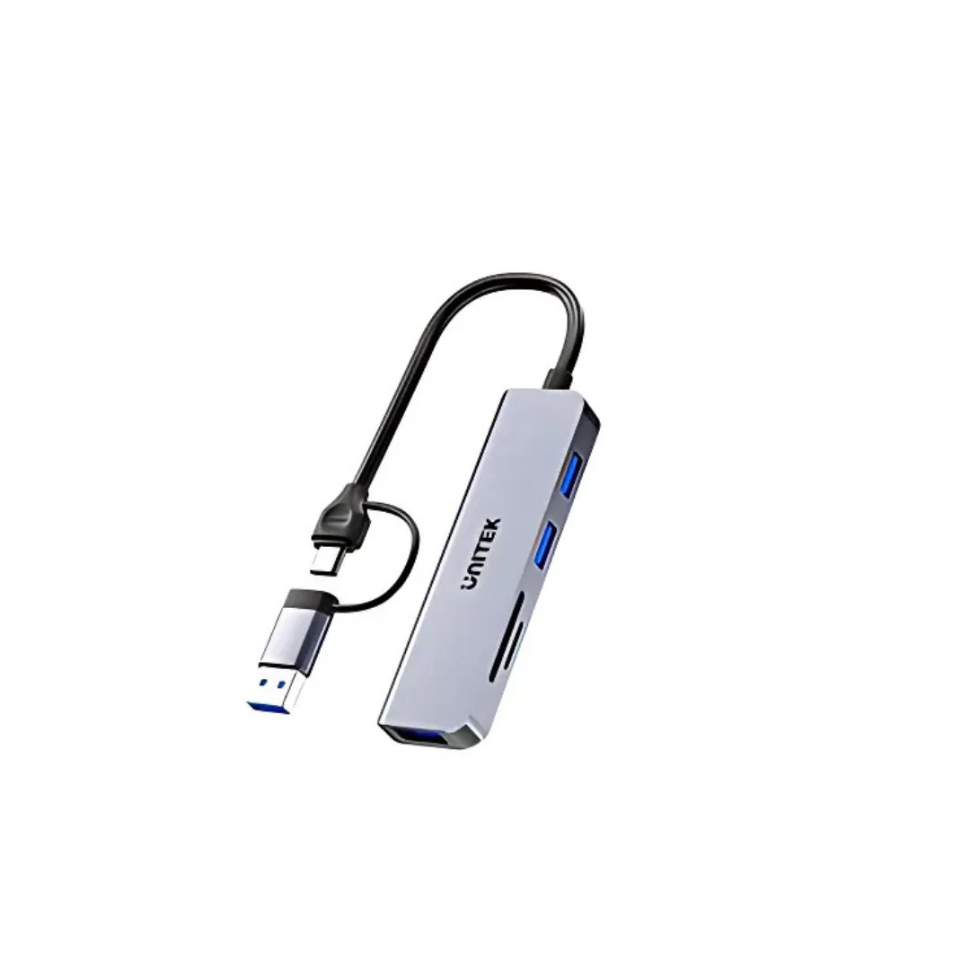 UNITEK uHUB P5+ 5-in-1 USB 5Gbps Hub with SD and Micro SD Card Reader