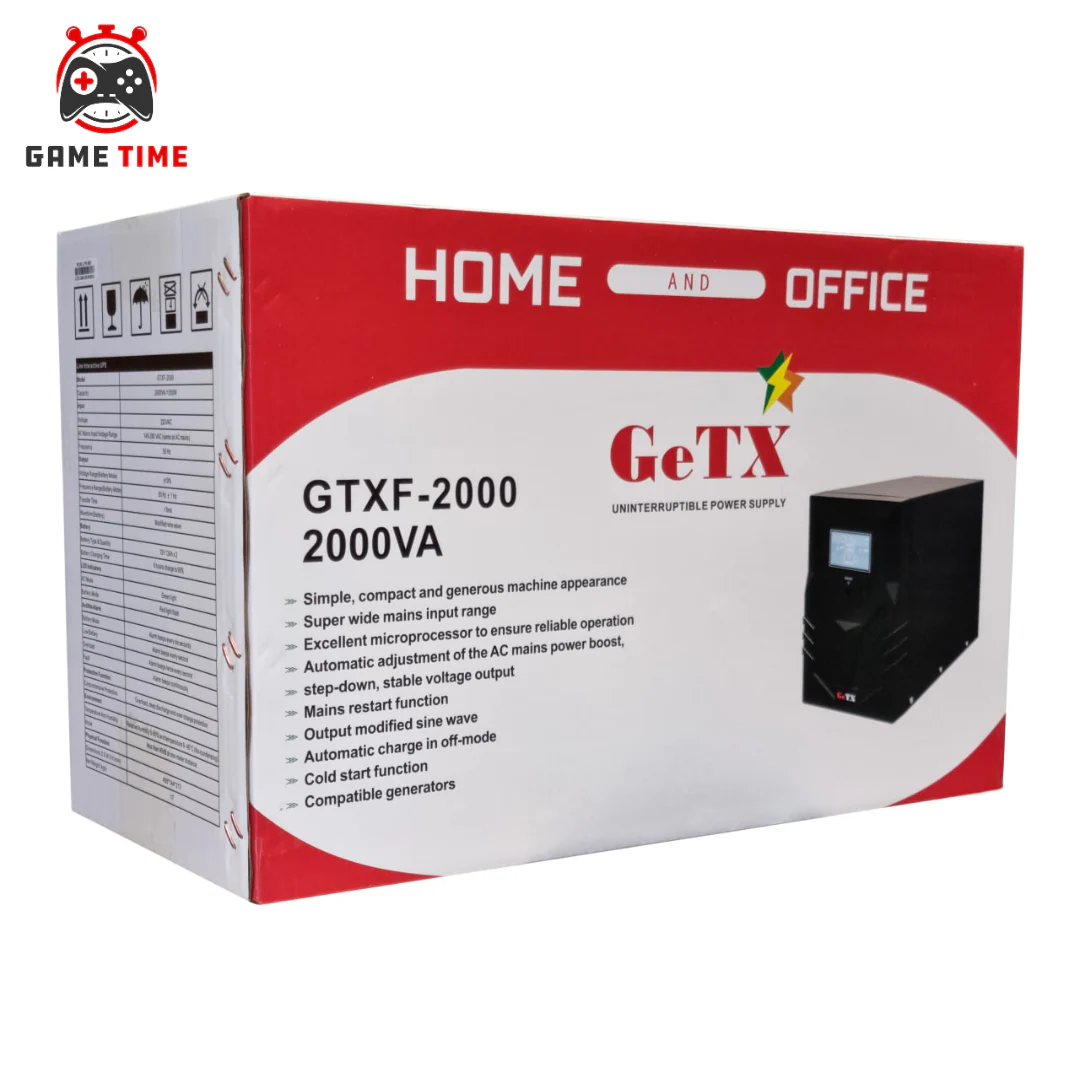 UPS Gaming GeTX GTXF-2000 (2000VA, 2KV) Line interactive, 12V-12A *2 Battery, Red Box - Image 5