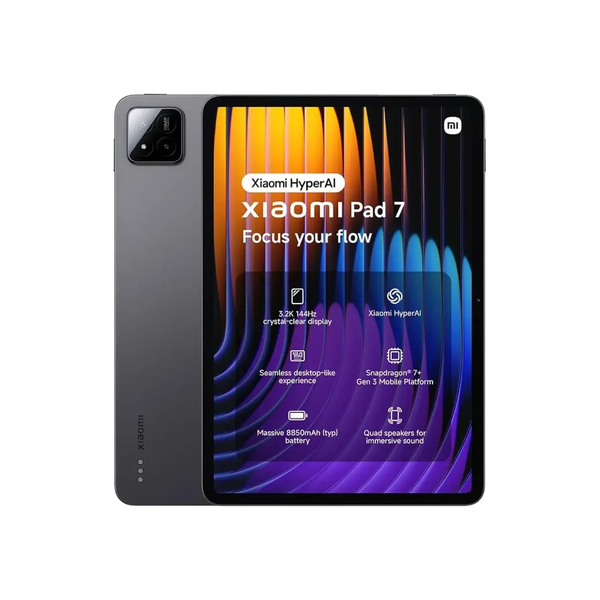 Xiaomi Pad 7 Tablet With Keyboard, Snapdragon 7+, RAM 8GB, SSD 256GB, Adreno Qualcomm, 11.2 (3200 x 2136) 144Hz, Gray
