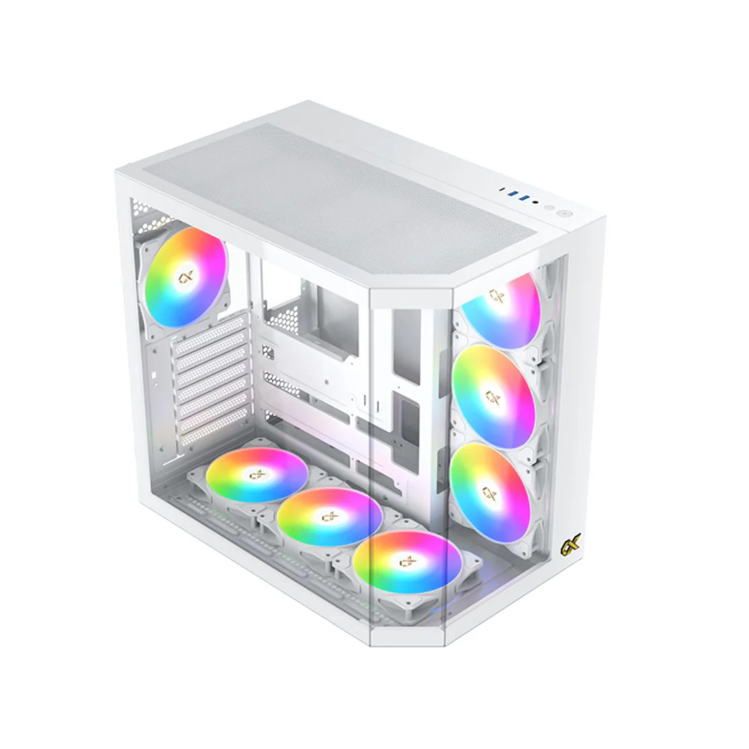 Xigmatek CUBI II Arctic Glass, Mid Tower Case - White - Image 3